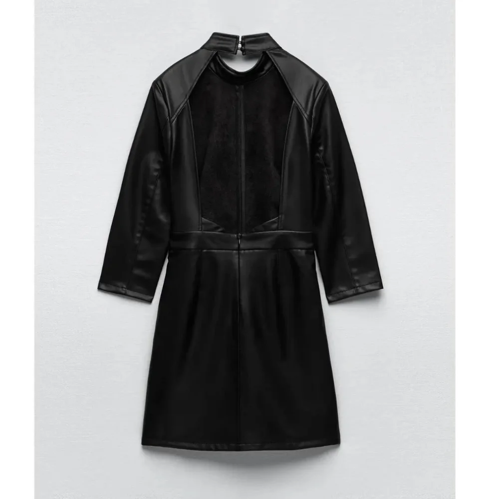NWT Zara Faux Leather Cutout Back Mini Dress, Size M - Picture 6 of 10